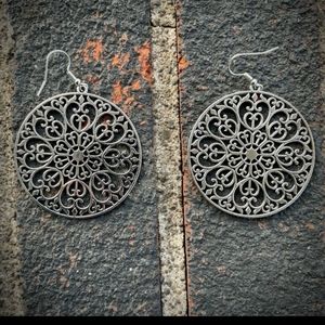 Mandala Silver Earrings Paparazzi